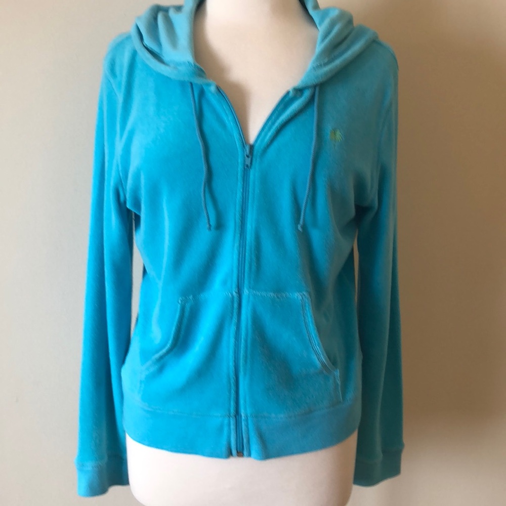 Lily Pulitzer blue terry material summer hoodie size medium